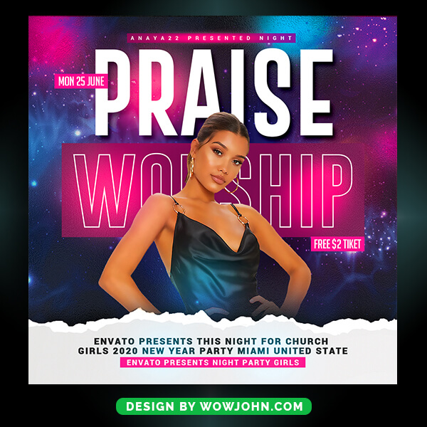 Praise And Worship Flyer Template Psd File