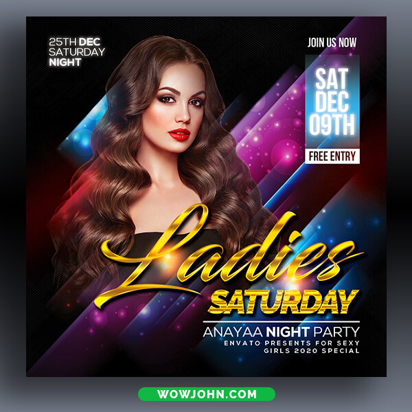 Ladies Party Flyer Design Psd Template