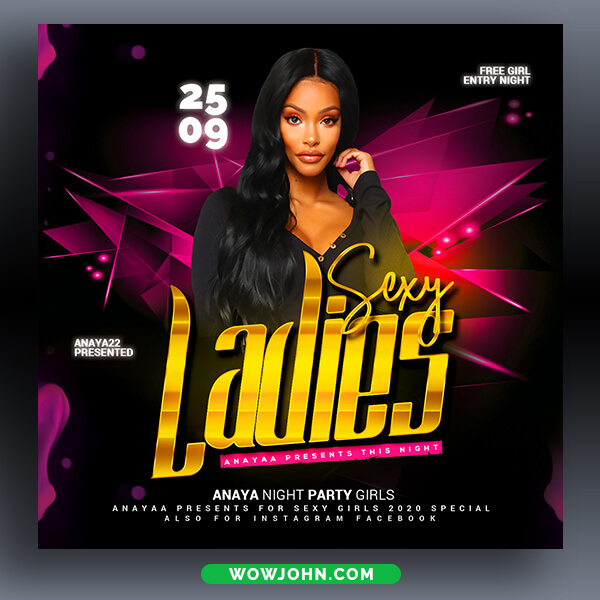 Ladies Night Party Flyer Design Psd Template