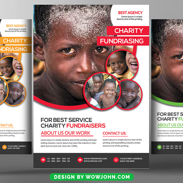 Kids Charity Donation Psd Flyer Template