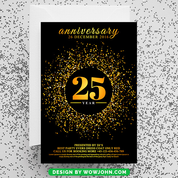 25th Anniversary Invitation Card Psd Template