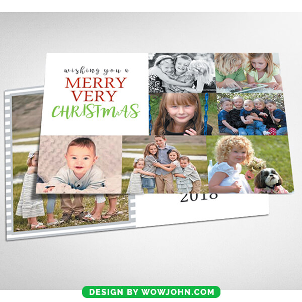 Christmas Family Photo Card Psd Template