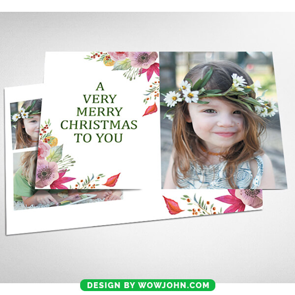 Free Christmas Family Photo Card Psd Template