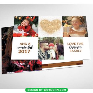 Christmas Family Photo Card Invite Psd Template