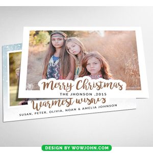 Christmas Kids Photo Card Invite Psd Template