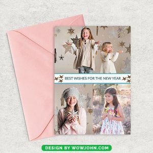 Christmas Childrens Photo Cards Psd Template