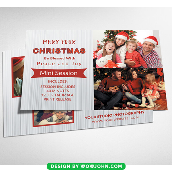 Christmas Family Party Cards Psd Template