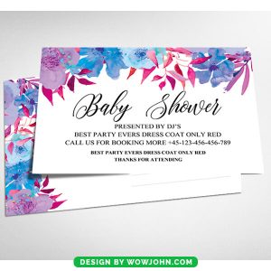 Baby Shower Flowers Card Psd Template