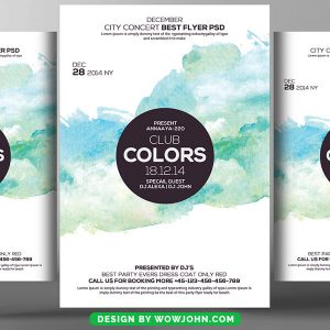 Club Colors Party Psd Flyer Template