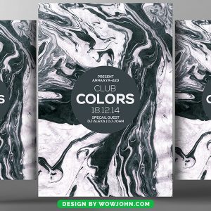 Club Grunge Colors Party Psd Flyer Template