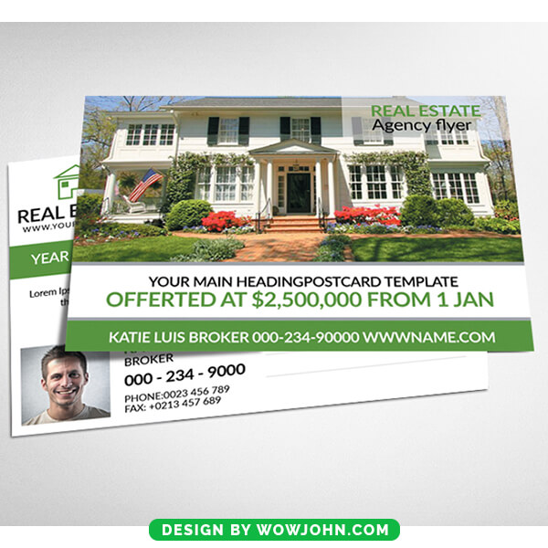 House For Sale Real Estate Postcard Psd Temlate
