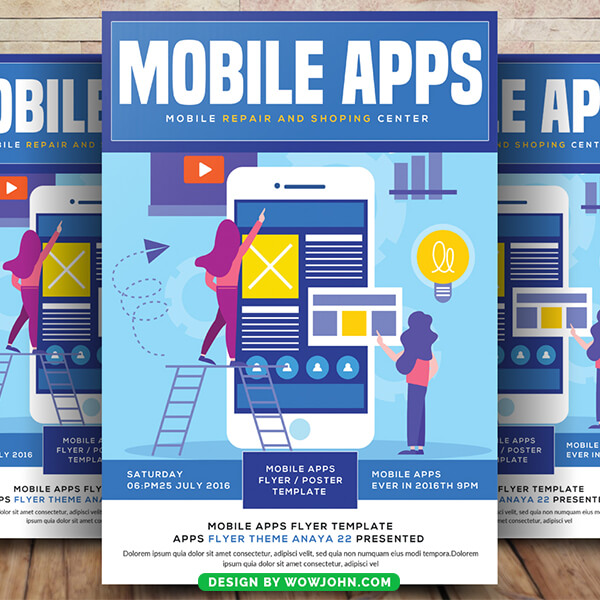 Mobile Apps Developer Flyer Template Psd Design