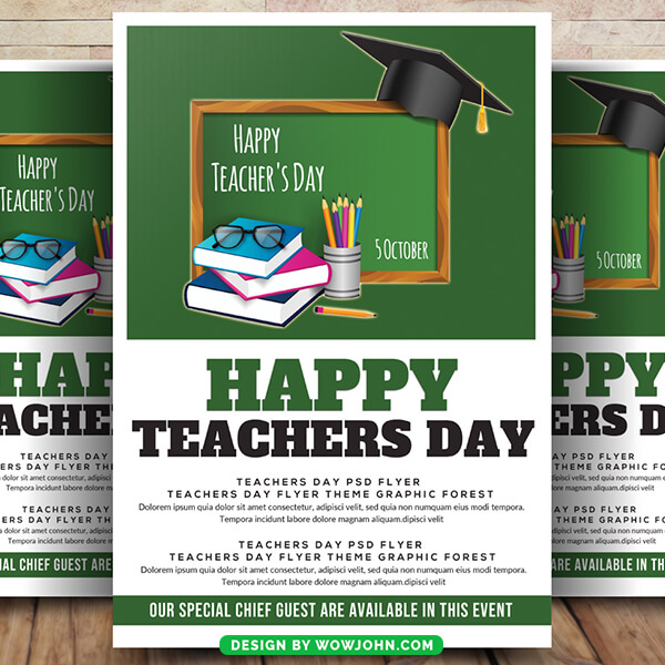 Teachers Day Poster Flyer Template Psd Design