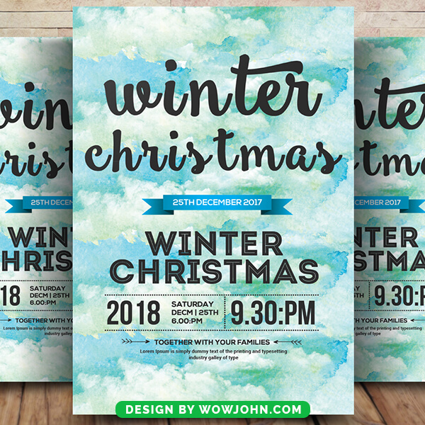 Winter Party Invitation Flyer Template Psd Design