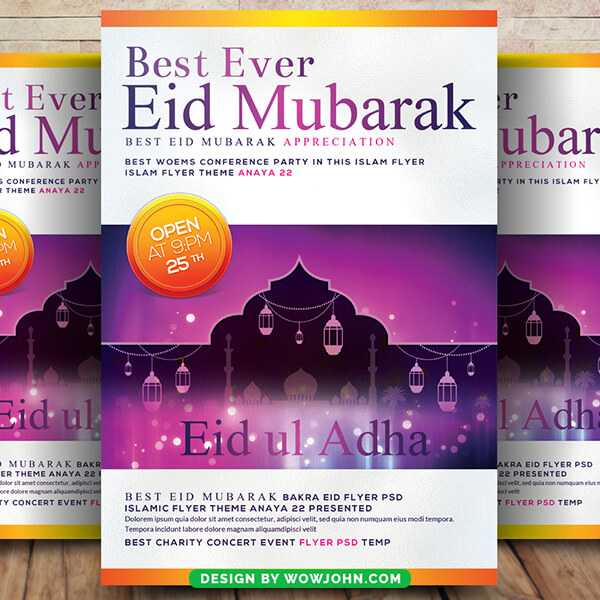 Eid Mubarak Party Flyer Template Psd Design