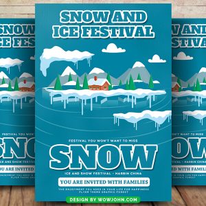 Winter Snow Holiday Flyer Template Psd Design