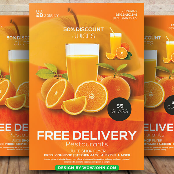 Juice Menu Flyer Brochure Template Psd Design