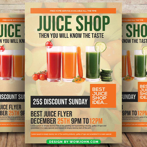 Juice Shop Flyer Poster Template Psd Design