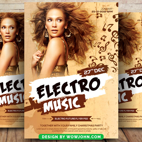 Electro Sound Party Flyer Template Psd File