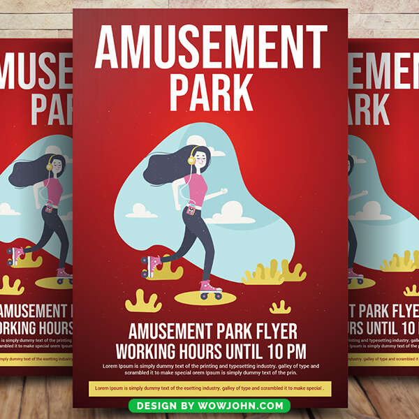 Amusement Flyer Poster Template Psd Design