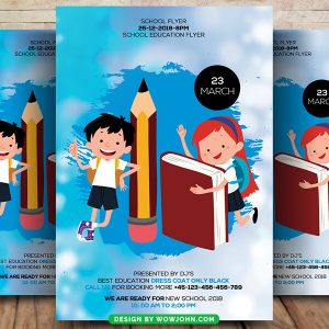 Kids School Psd Flyer Poster Template Design