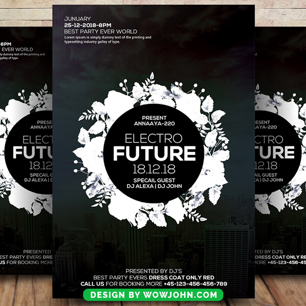 Future Sound Party Flyer Template Psd Design