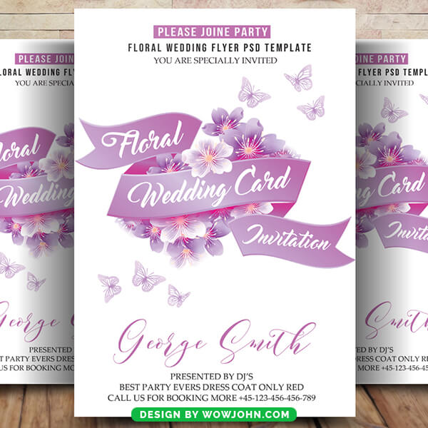 Floral Wedding Flyer Poster Template Psd Design