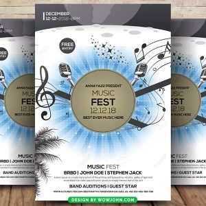 Music Festival Poster Flyer Template Psd Design