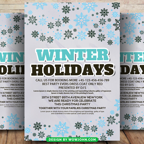 Christmas Winter Party Flyer Template Psd Design