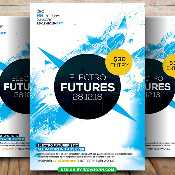 Electro Future Poster Flyer Template Psd Design