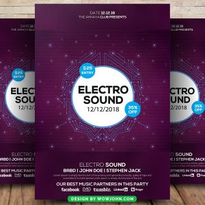 Electro Bass Flyer Template Psd Design Poster