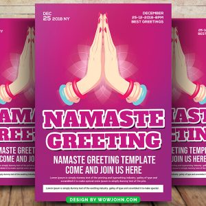 Namaste Greetings Flyer Template Psd Design
