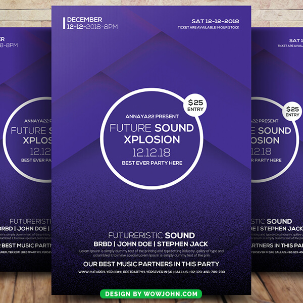 Electro Beats Party Flyer Poster Psd Template