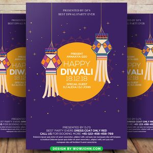 Happy Diwali Poster Flyer Template Psd Download