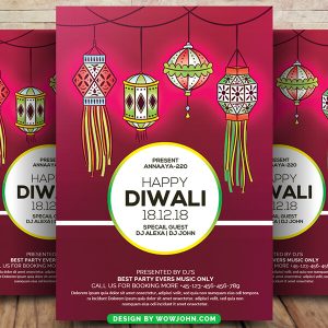 Colorful Diwali Poster Flyer Template Psd Download