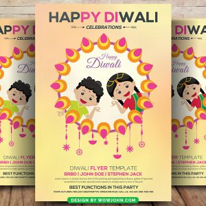 Happy Diwali Poster Flyer Template Psd Design
