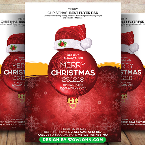 Christmas Balls Flyer Template Psd Design
