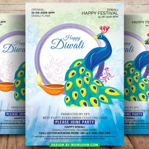 2022 Diwali Flyer Template Psd Design Poster