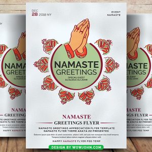 Namaste Greetings Flyer Poster Template Psd