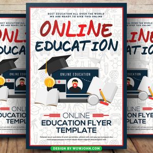 Online Education Study Flyer Templates Psd Design