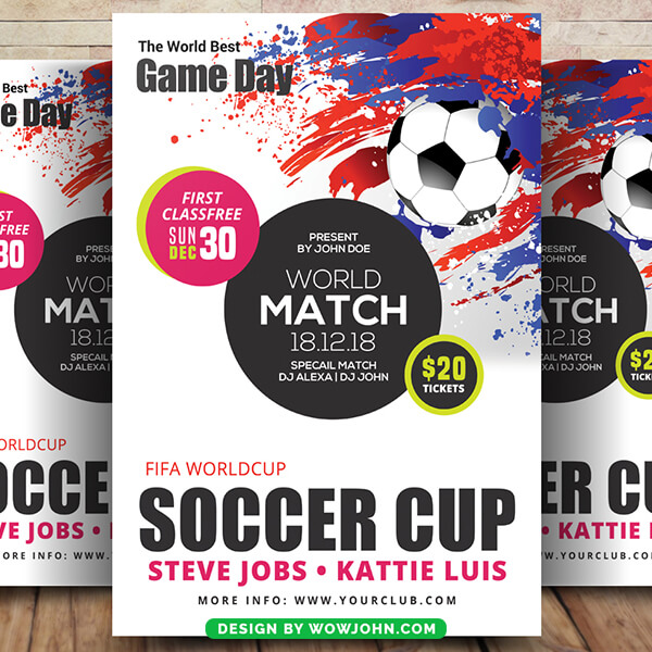 Soccer Match Flyer Template Psd Design Poster