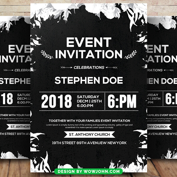 Event Planner Invitation Psd Template Design