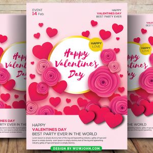 Happy Valentines Day Flyer Template Psd Design