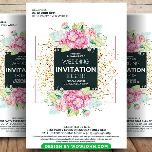 Wedding Wedding Flower Invitation Flyer Template