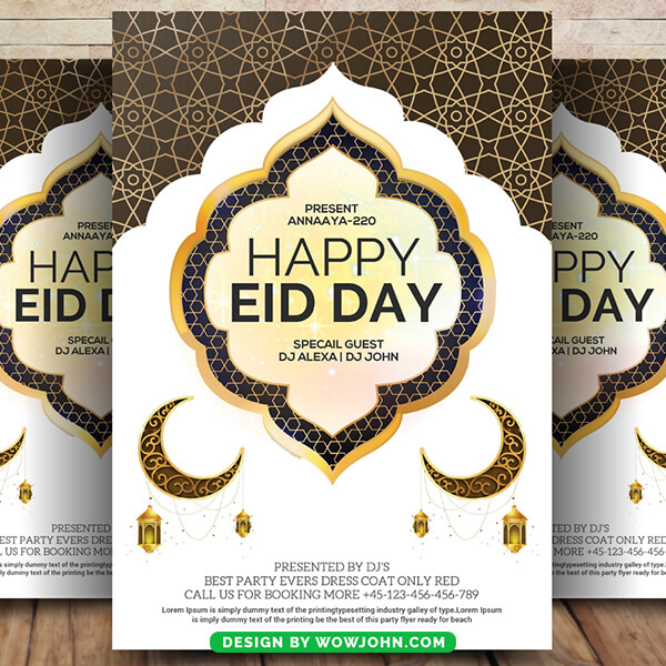 Happy Eid Day Party Flyer Template Design Psd