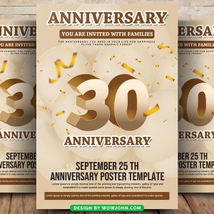 Editable Anniversary Flyer Template Psd Design