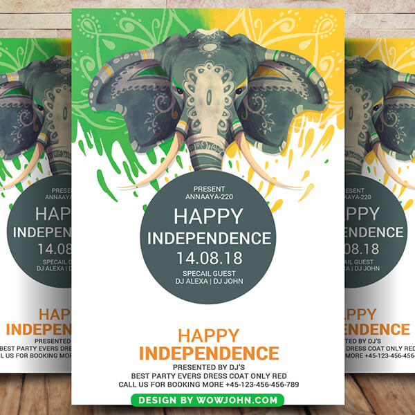 15th August Independence Day Flyer Template Psd