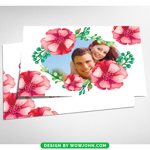 Floral Wedding Invitation Card Psd Template
