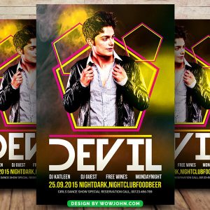 Devil Night Party Music Flyer Template Psd Design