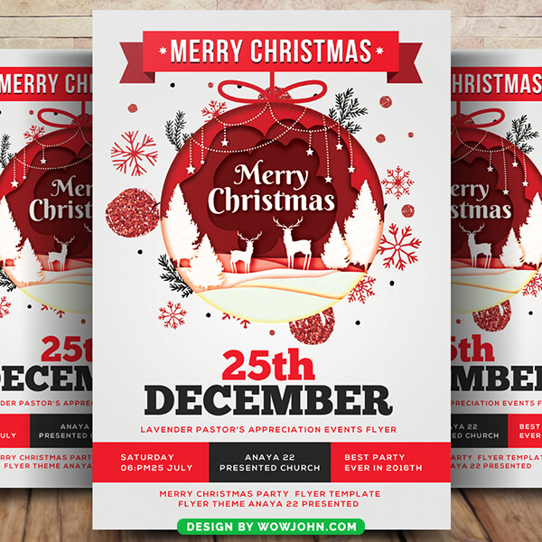 25th December Christmas Flyer Template Psd